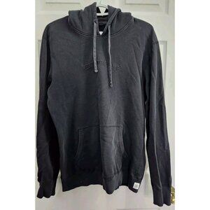 Reigning Champ Womens Black Hoodie Embroidered Spell Out Black Large